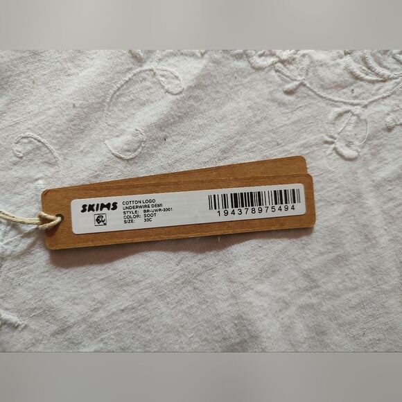 Skims Black Cotton Underwire Balconet Demi Bra 30C NWT - Picture 5 of 7